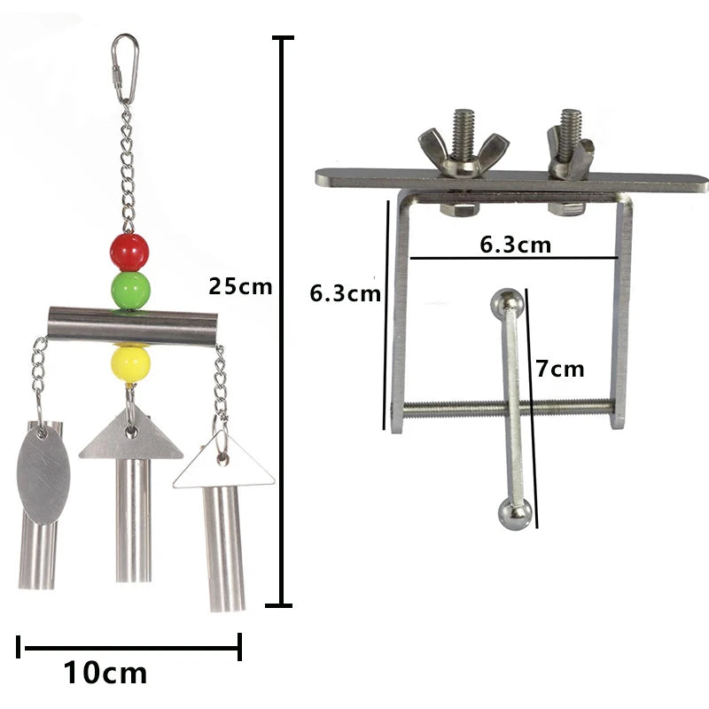 Stainless Steel Swing Playstand Bird Chewing Bite Toys