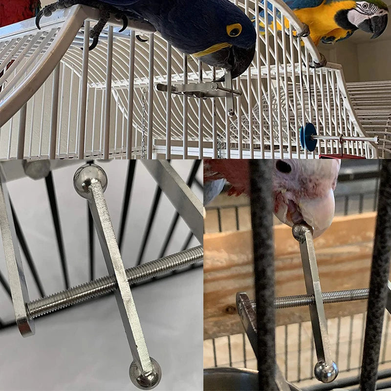 Stainless Steel Swing Playstand Bird Chewing Bite Toys