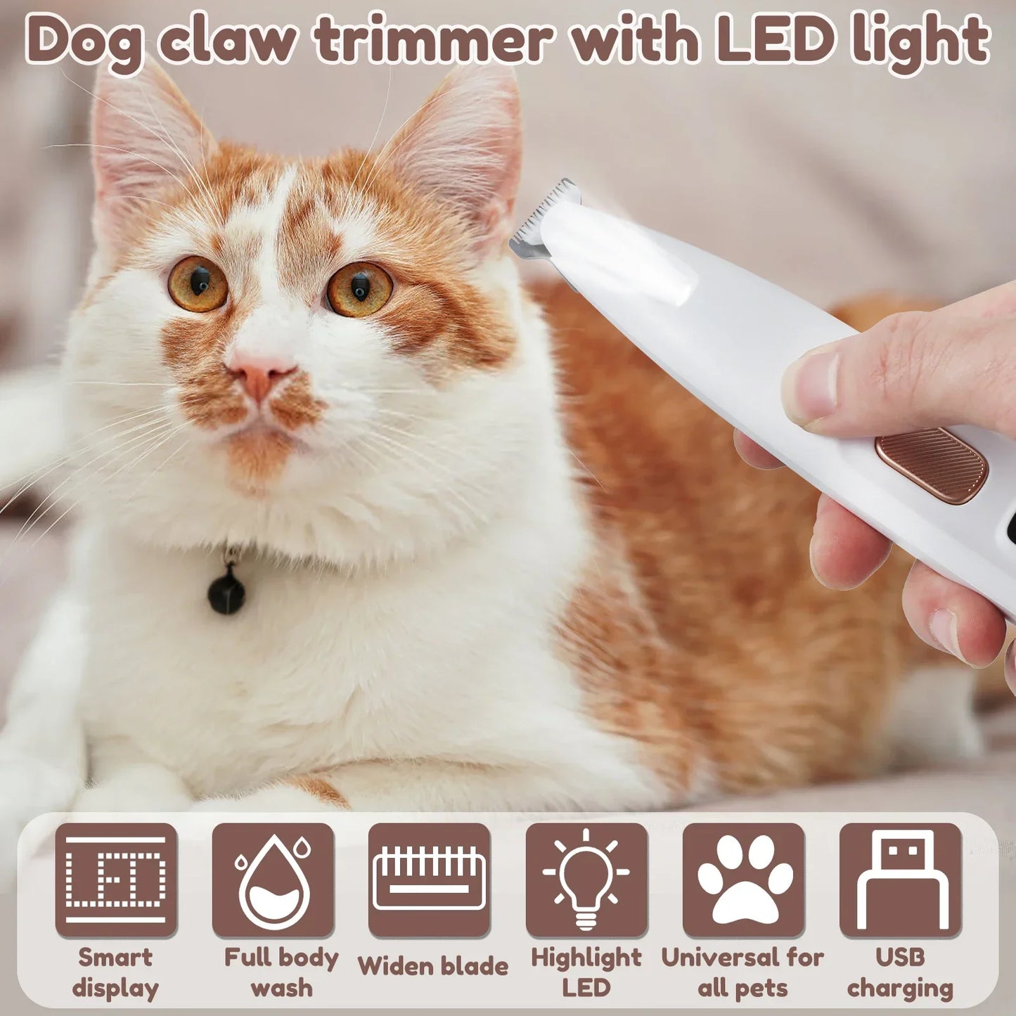 Pet Paw Trimmer with LED Light