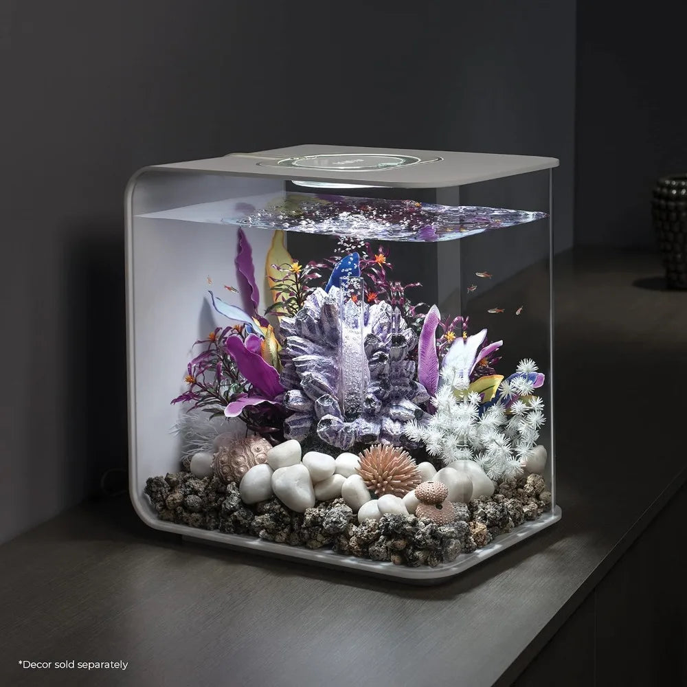 Tabletop Display Aquarium with White LED Lights, Fish Tanks