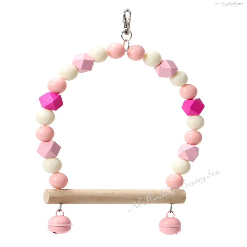 Natural Wooden Parrots Swing Toy
