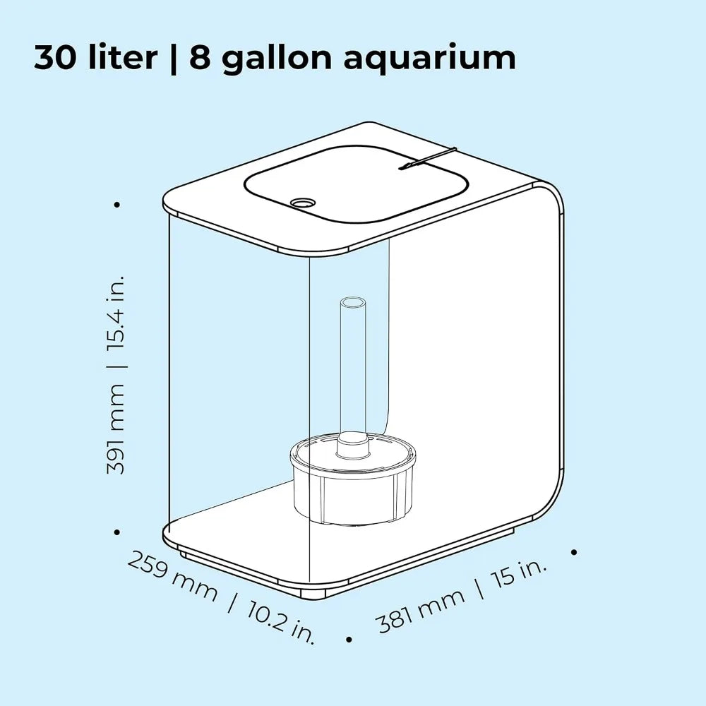 Tabletop Display Aquarium with White LED Lights, Fish Tanks