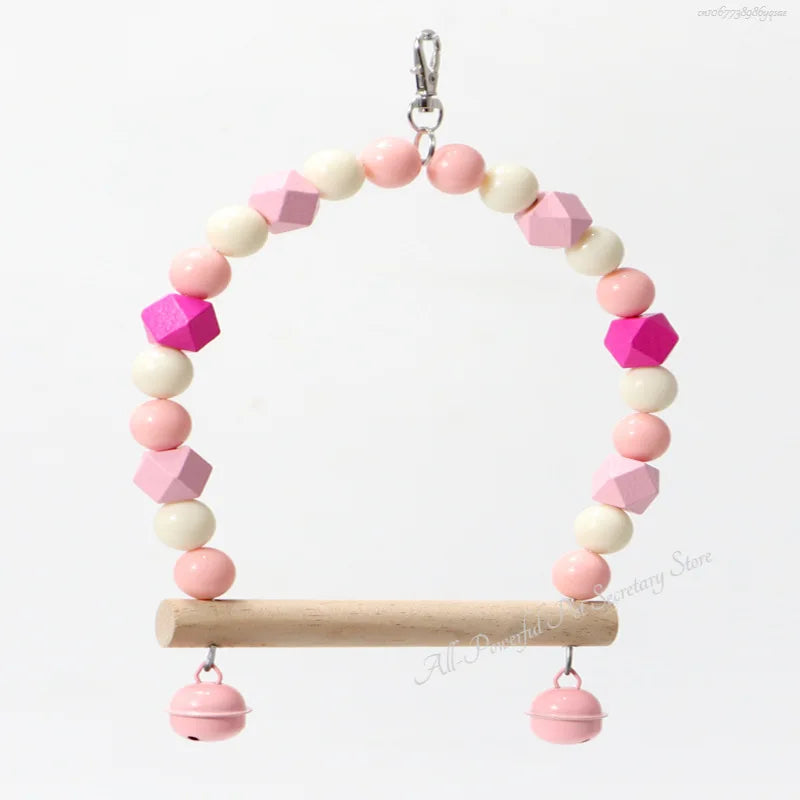 Natural Wooden Parrots Swing Toy