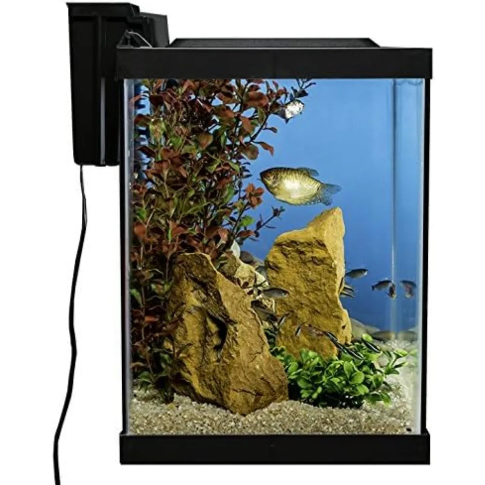 Glass Fish Aquarium Includes LED Lighting and Decor Fishbowl Aquarium 20 Gallon Fish Tank Kit Aquariums Tanks Aquatic Pet Home