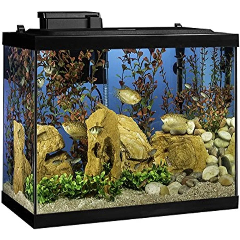 Glass Fish Aquarium Includes LED Lighting and Decor Fishbowl Aquarium 20 Gallon Fish Tank Kit Aquariums Tanks Aquatic Pet Home