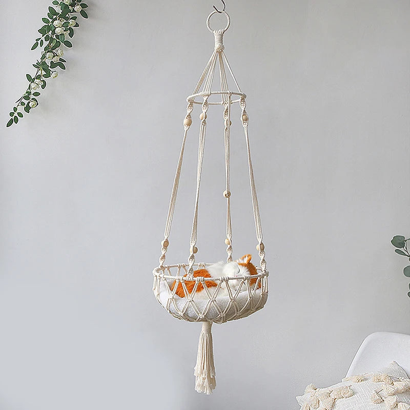 Macrame Cat Hammock Bed