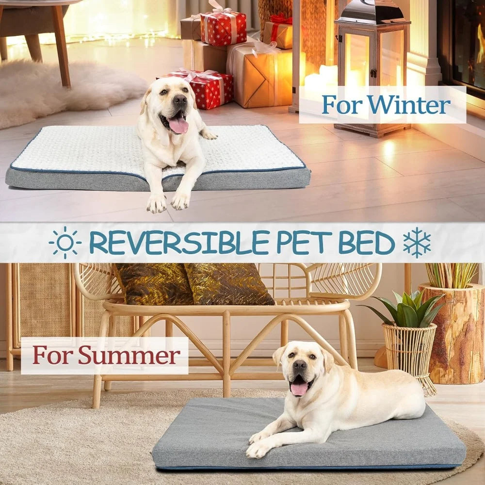 Reversible Cool and Warm Dog Bed for Crate Pad