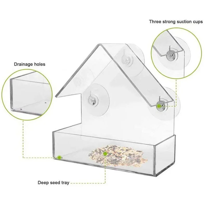 Acrylic Transparent Bird Feeder