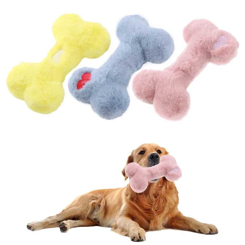 Interesting love bone plush vocal dog toys