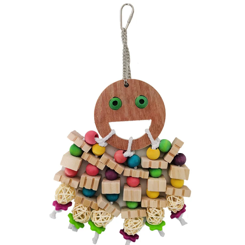 Parrot Chew Toys Hanging Wooden Toy