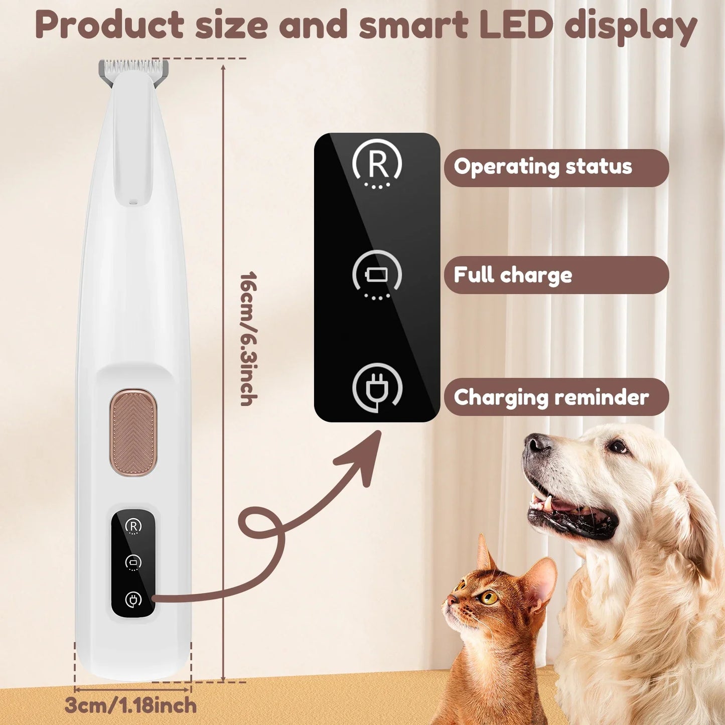 Pet Paw Trimmer with LED Light